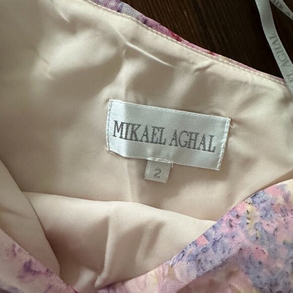 mikael aghal One-shoulder floral print chiffon maxi dress - Picture 5 of 5